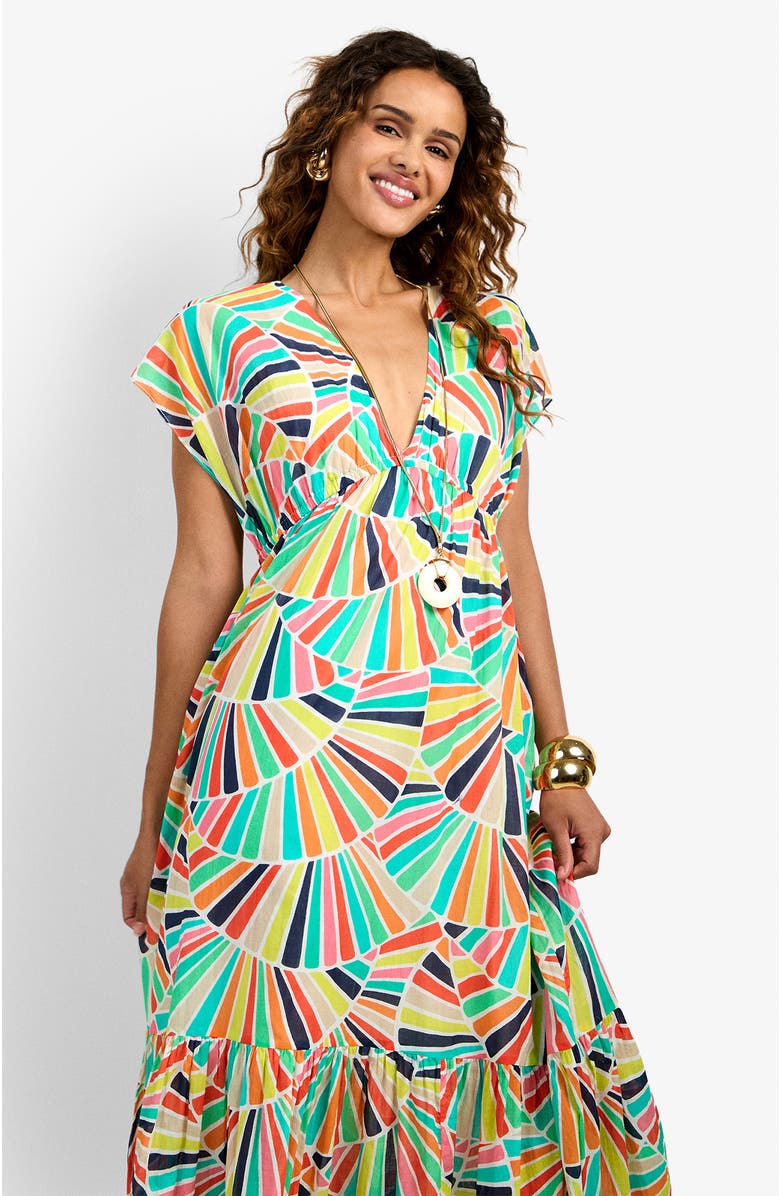 Trina Turk Capecod Printed Dress, Alternate, color, Coppelia