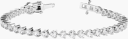 Aurate New York Lab Grown White Sapphire Three Prong Tennis Bracelet