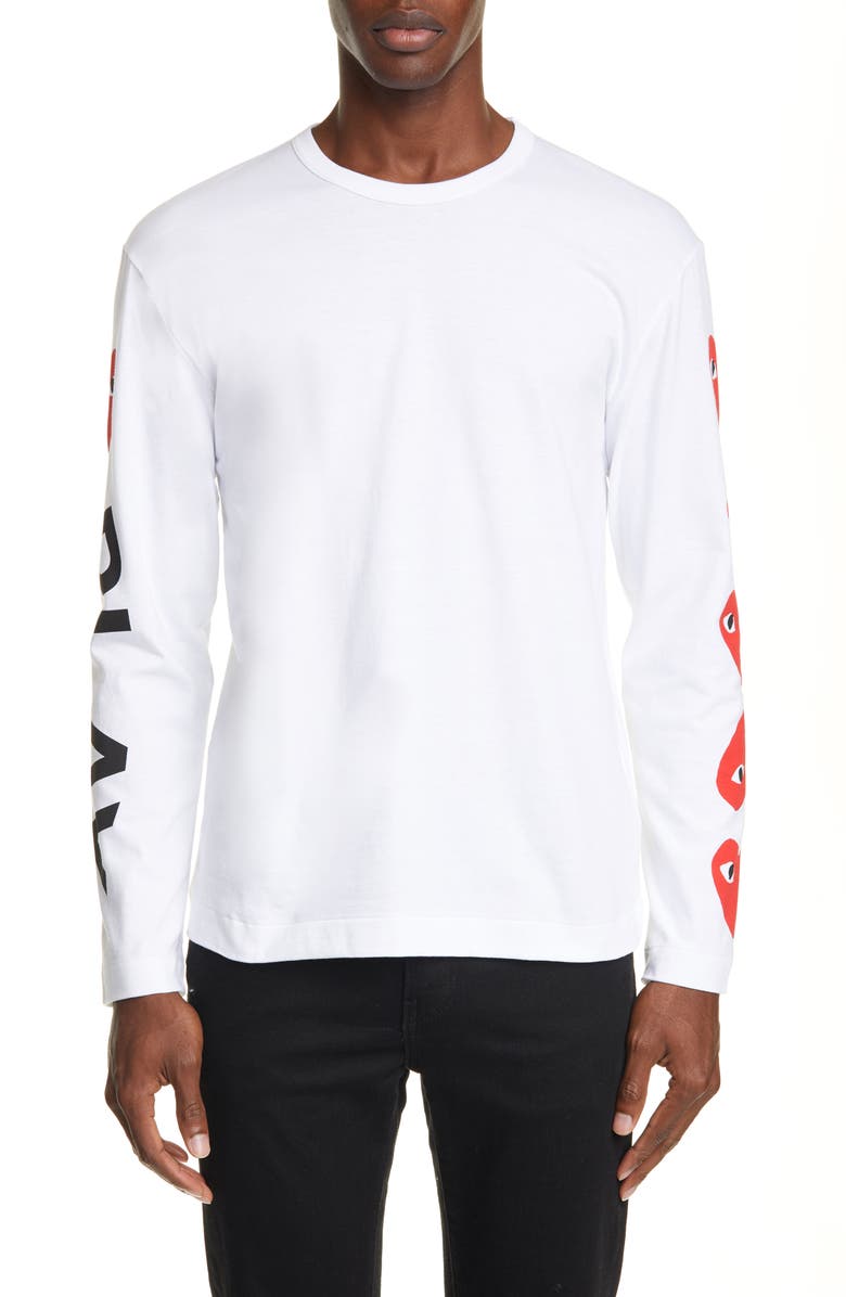 Comme des Garçons PLAY Long Sleeve T-Shirt, Alternate, color, White