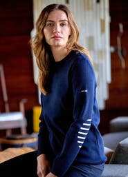 Saint James BREGANCON - Breton Sweater with Jacquard Elbow Patch