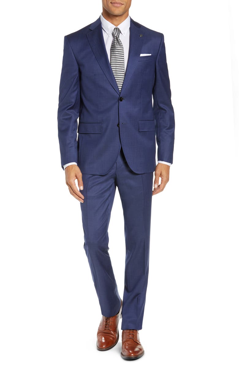 Ted Baker London Roger Slim Fit Solid Wool Suit, Main, color, 
