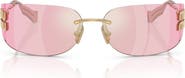 Miu Miu 75mm Oversize Rectangular Wrap Sunglasses