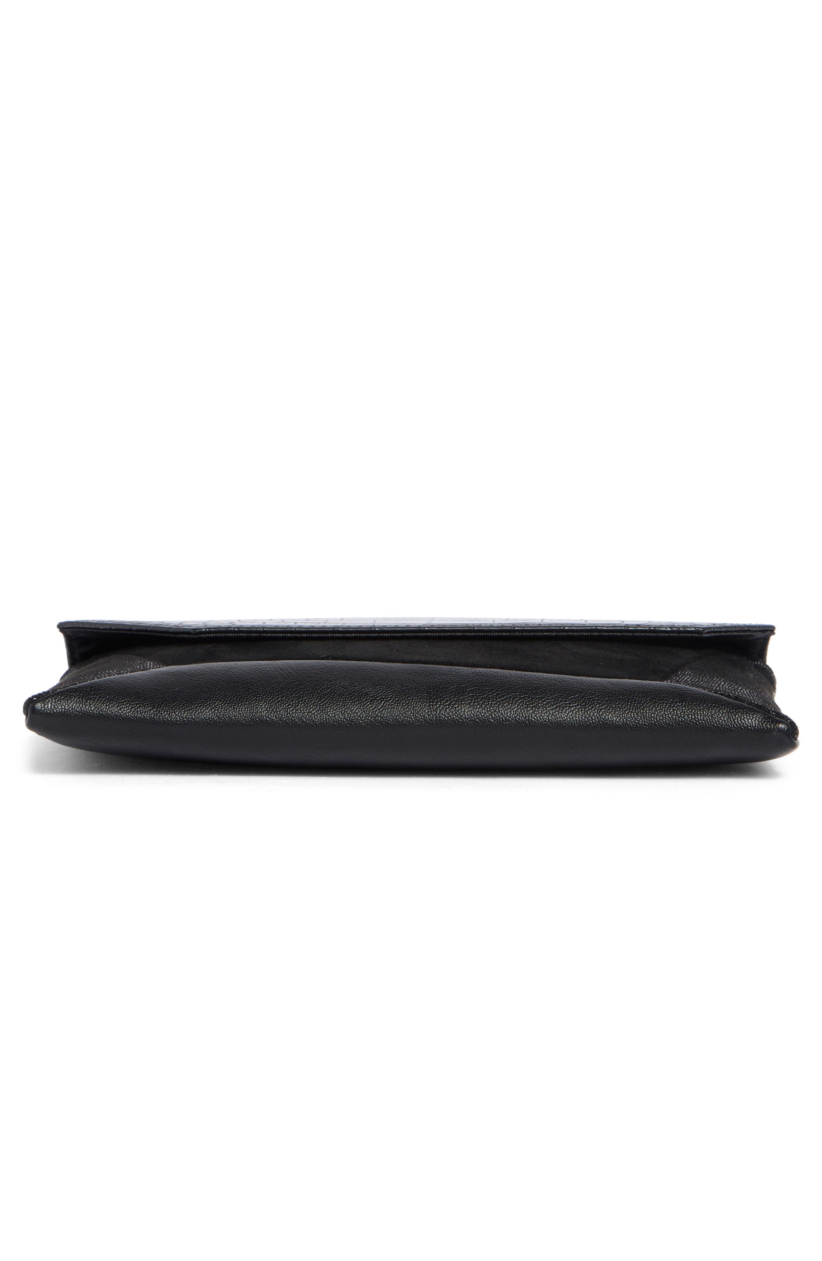 Franko Croc Embossed Faux Leather Clutch, Alternate, color, BLACK