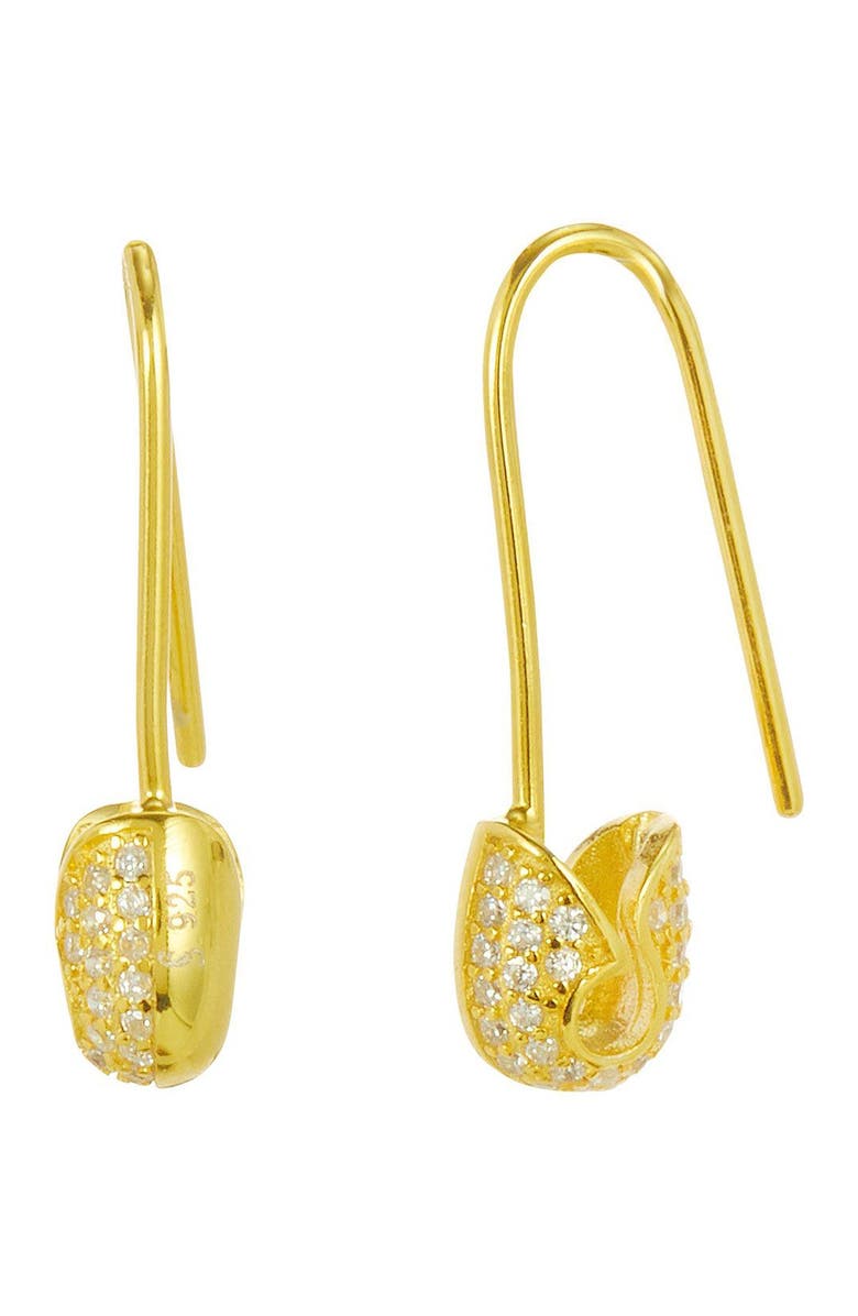 SAVVY CIE JEWELS 18K Yellow Gold Vermeil Sterling Silver Cubic Zirconia Drop Earrings, Alternate, color, 