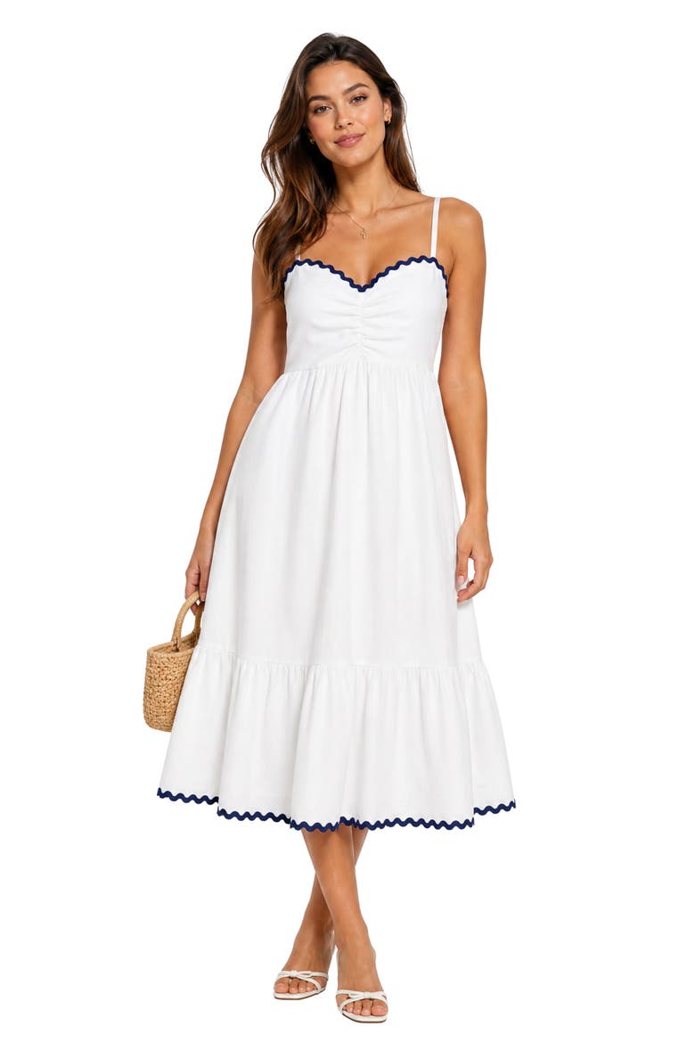 Women's Courtside Dress, Main, color, White/Navy