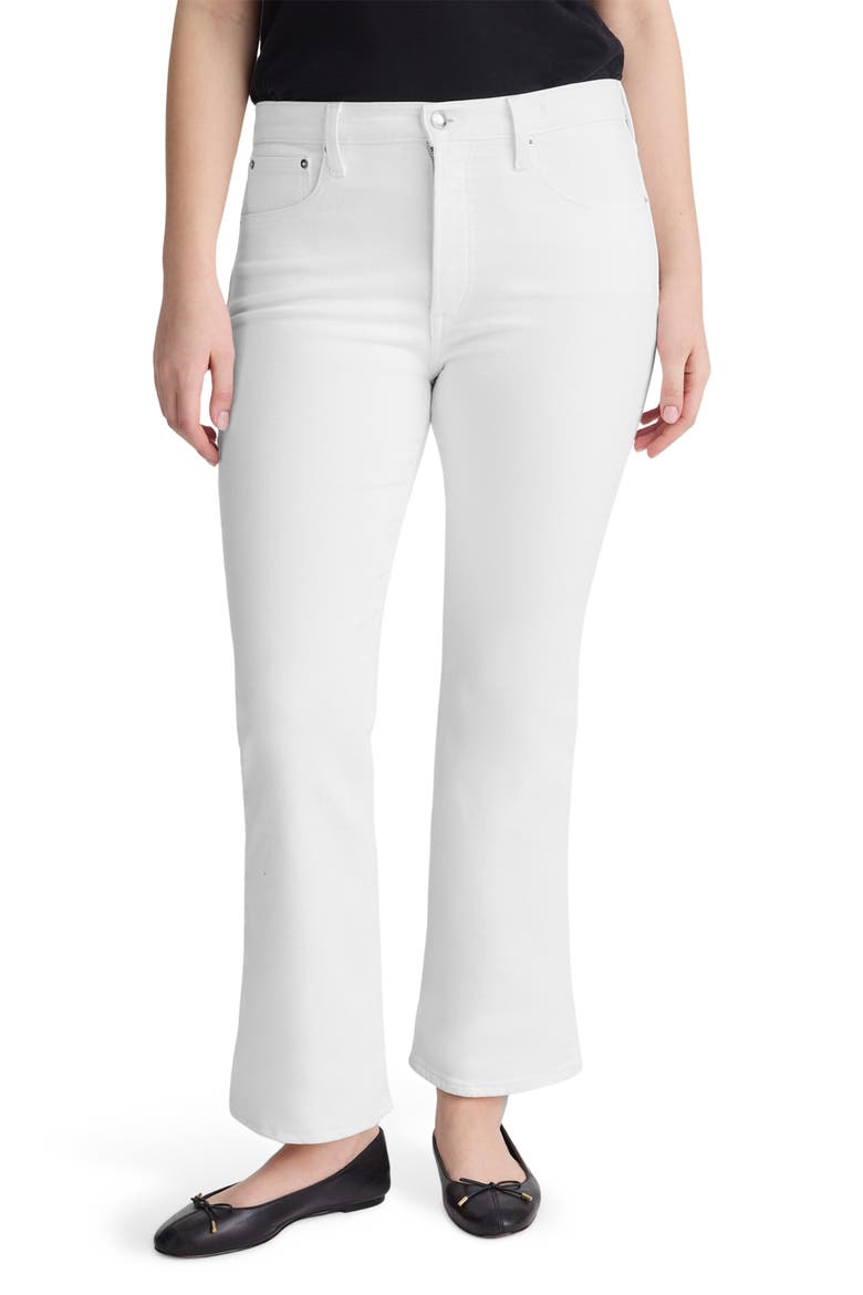 Stretch Flare Crop Jeans, Alternate, color, TILE WHITE