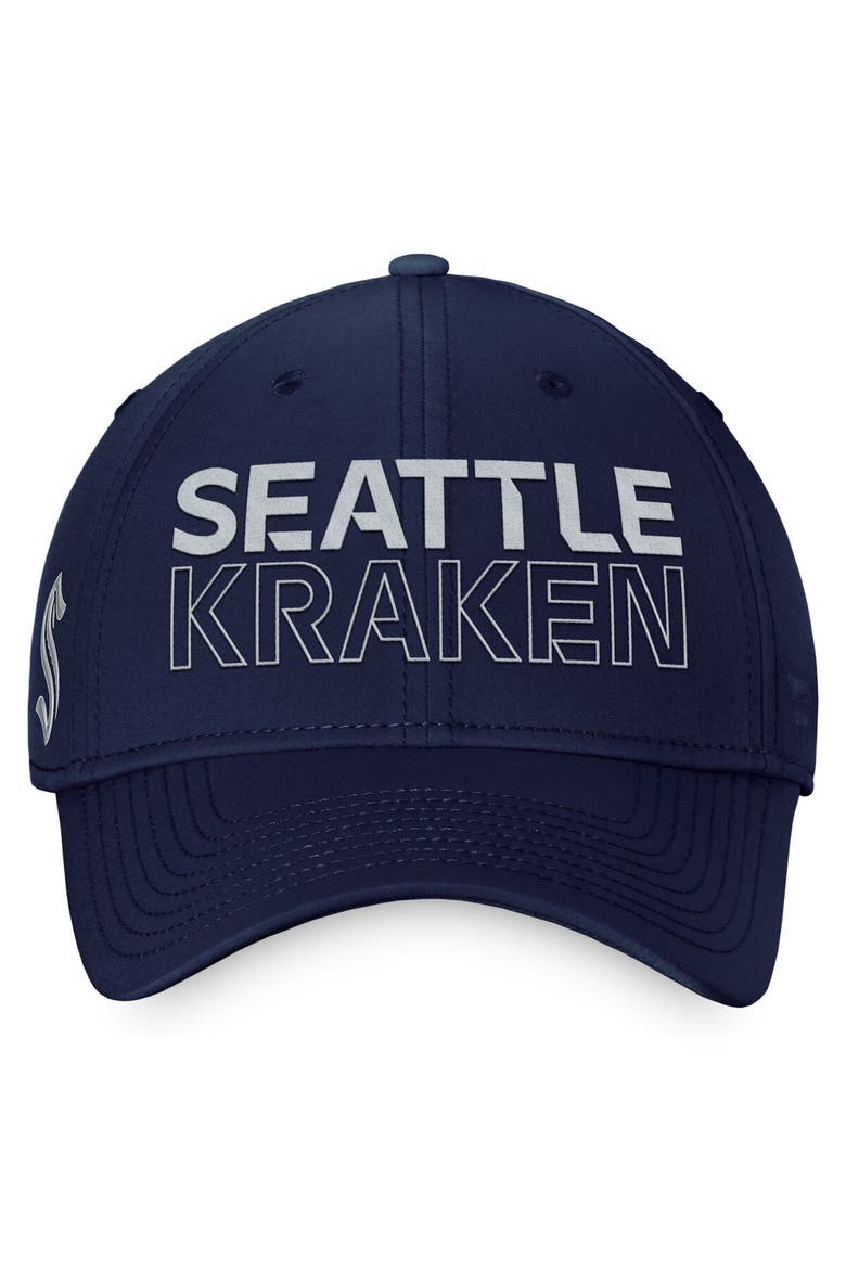 Men's Fanatics Branded  Deep Sea Blue Seattle Kraken Authentic Pro Road Flex Hat, Alternate, color, Navy