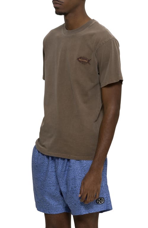 Maui And Sons Maui & Sons Sultan Sea Pigment Dye Graphic T-shirt In Brown