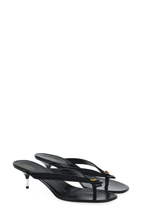 Medusa Leather Thong Sandal