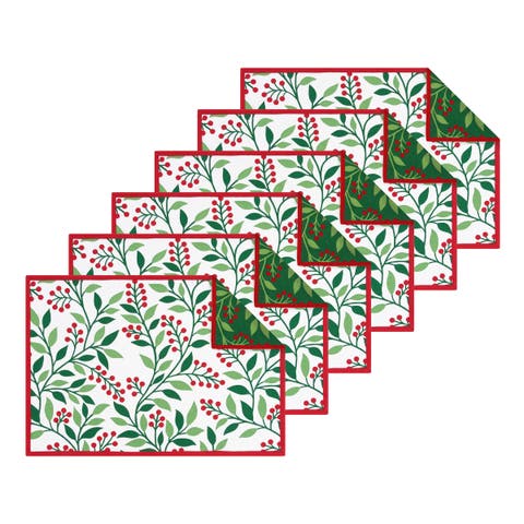 Berry Botanical Christmas Set of 6 Placemats 14" x 20"