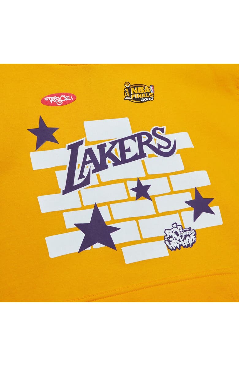 Mitchell & Ness Men's Mitchell & Ness x Tats Cru Gold Los Angeles Lakers Hardwood Classics Brick Pullover Hoodie, Alternate, color, Gold