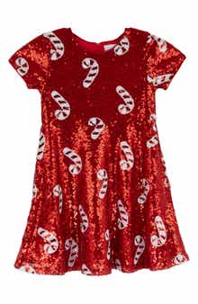 Kids' Candy Cane Sequin Dress