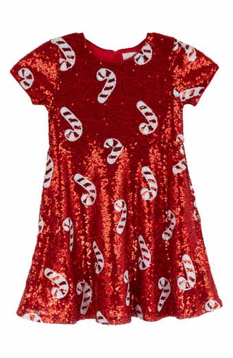 Kids' Candy Cane Sequin Dress