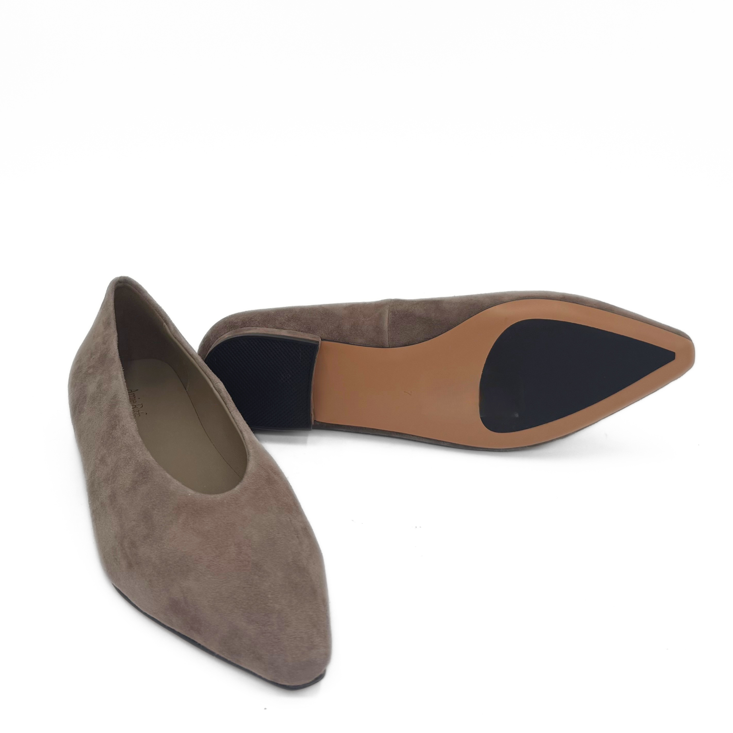 Riley Suede Ballet Flats, Alternate, color, Taupe