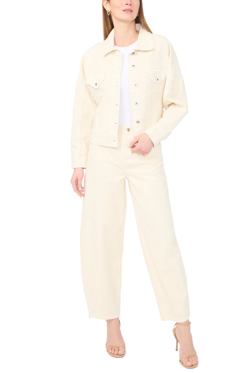 1.STATE Back Tie Denim Jacket, Alternate, color, Ecru