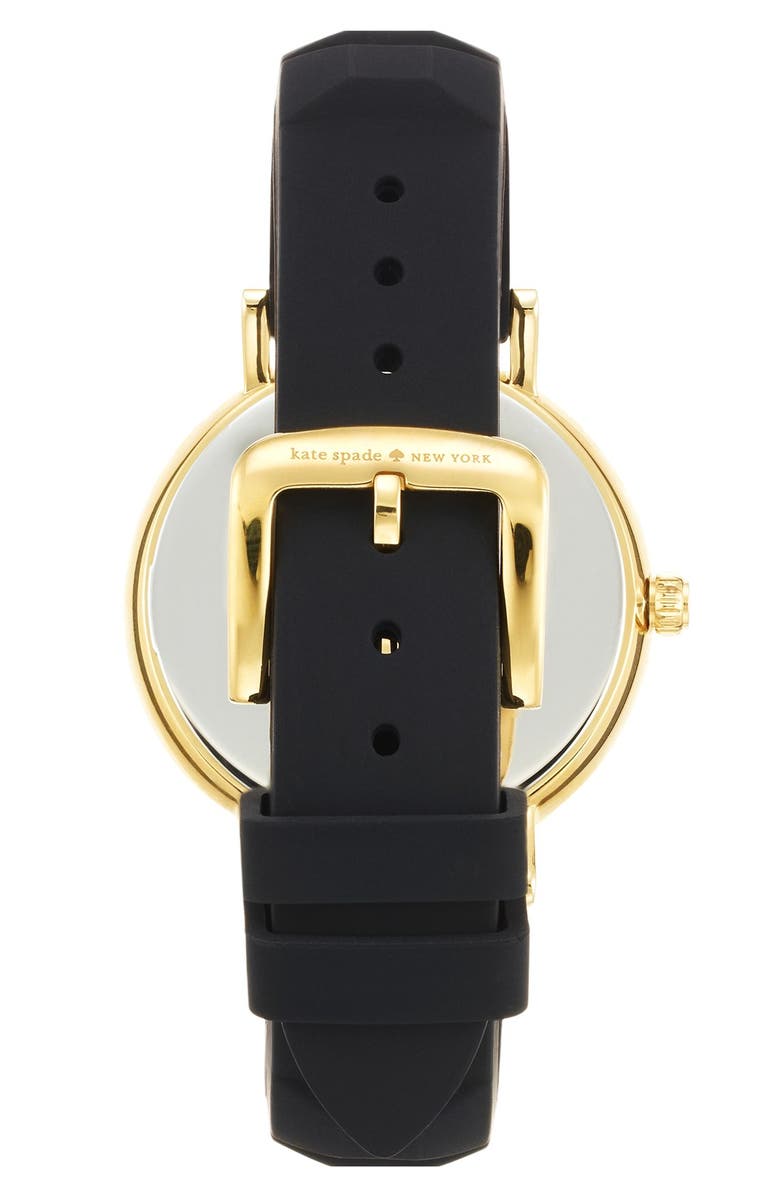 Kate Spade New York 'metro' enamel bezel silicone strap watch, 36mm, Alternate, color, 