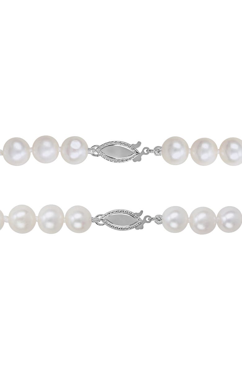 DELMAR 7-7.5mm Cultured Freshwater Pearl Necklace & Bracelet Set, Alternate, color, White