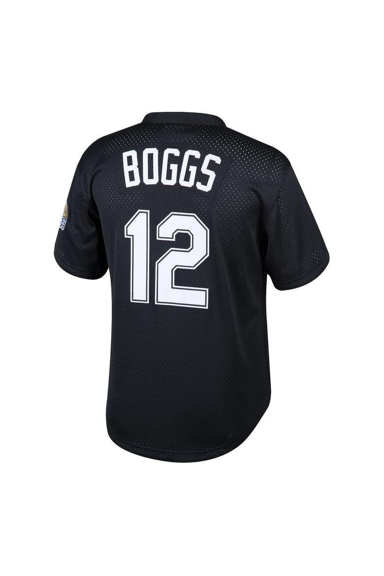 Youth Mitchell & Ness Wade Boggs Black Tampa Bay Rays Cooperstown Collection Mesh Batting Practice Jersey, Alternate, color, Black