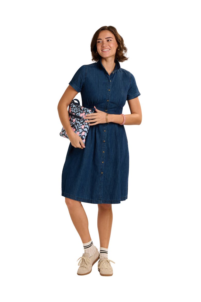 Antonia Button Front Denim Dress, Main, color, Blue
