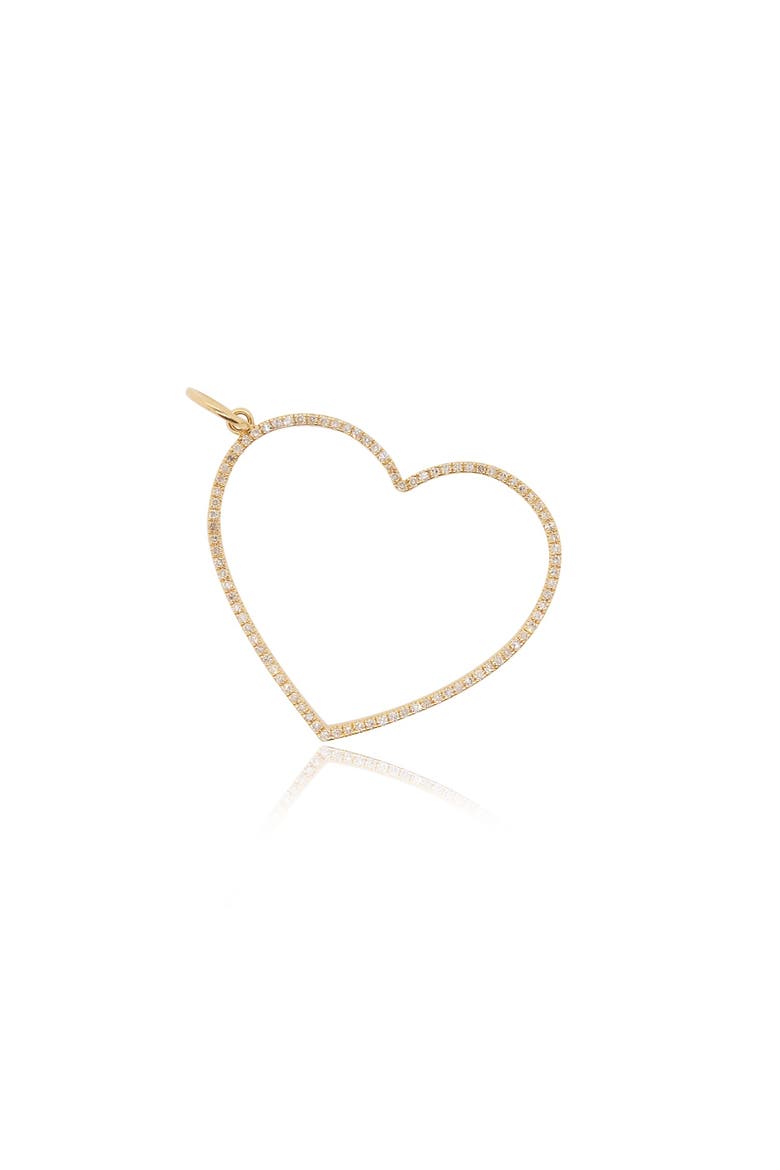 Open Diamond Heart Charm, Main, color, Yellow Gold