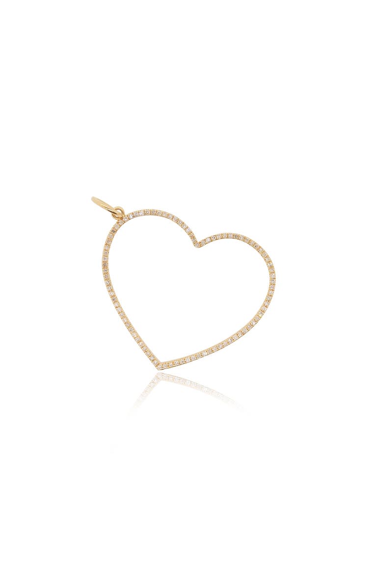 The Lovery Fine Jewelry Open Diamond Heart Charm, Main, color, Yellow Gold