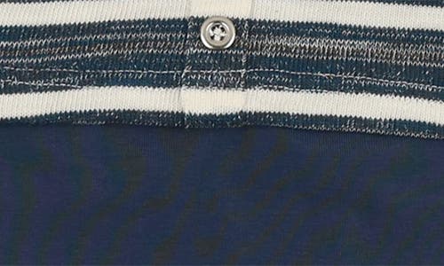 Maniere Boys' Striped Sweater Footie - Baby In White/blue