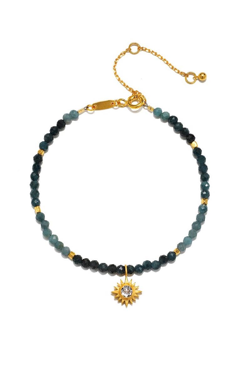 Channeling Wisdom Sapphire Starburst Beaded Bracelet, Main, color, Blue