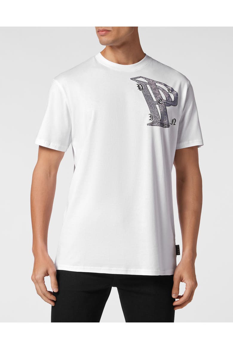 T-Shirt Round Neck Ss Wire Frame Men, Main, color, white