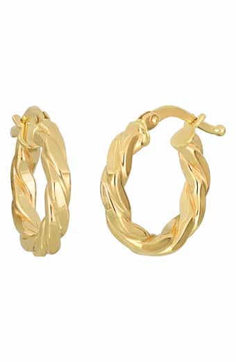 Bony Levy 14K Gold Twisted Huggie Hoop Earrings