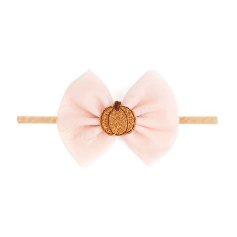 Pumpkin Tulle Bow Baby Headband