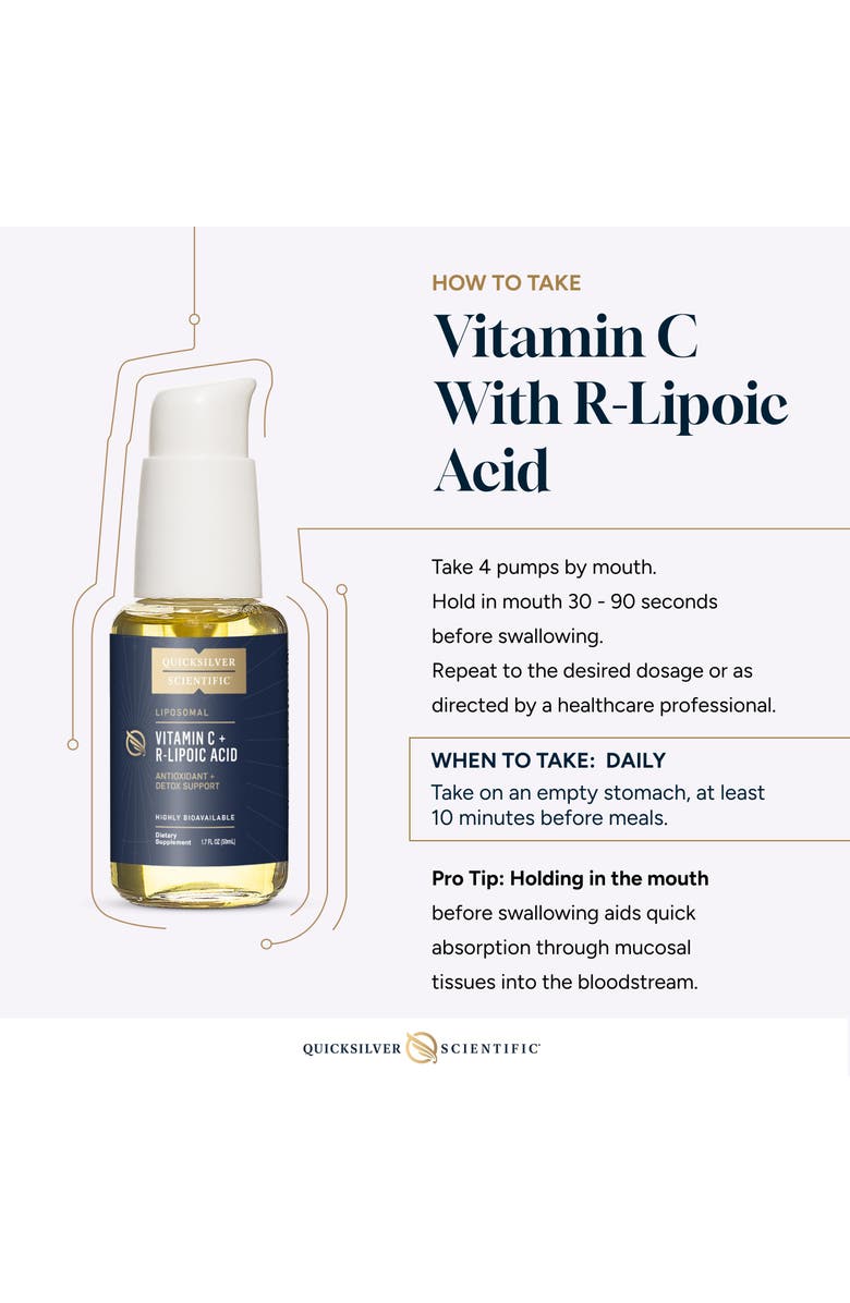 Quicksilver Scientific Liposomal Vitamin C and R Lipoic Acid Liquid Supplement, Alternate, color, NO COLOR