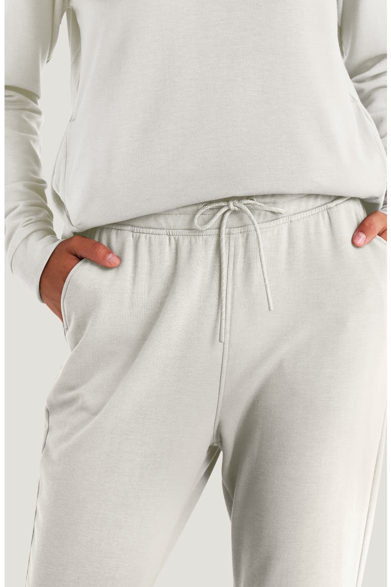 Brushed Fleece Joggers, Alternate, color, OFF WHITE HEATHER