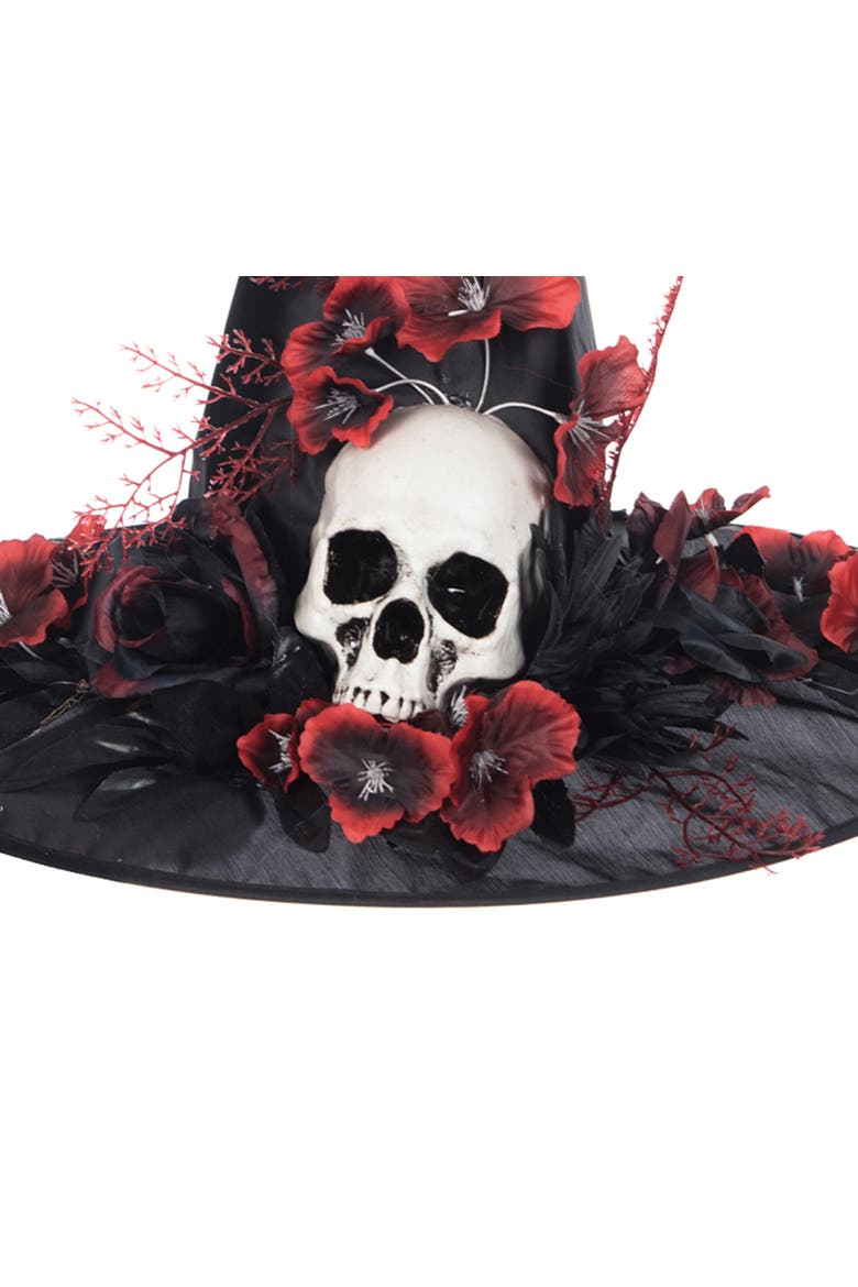 Witch and Skull Costume Hat, Alternate, color, White