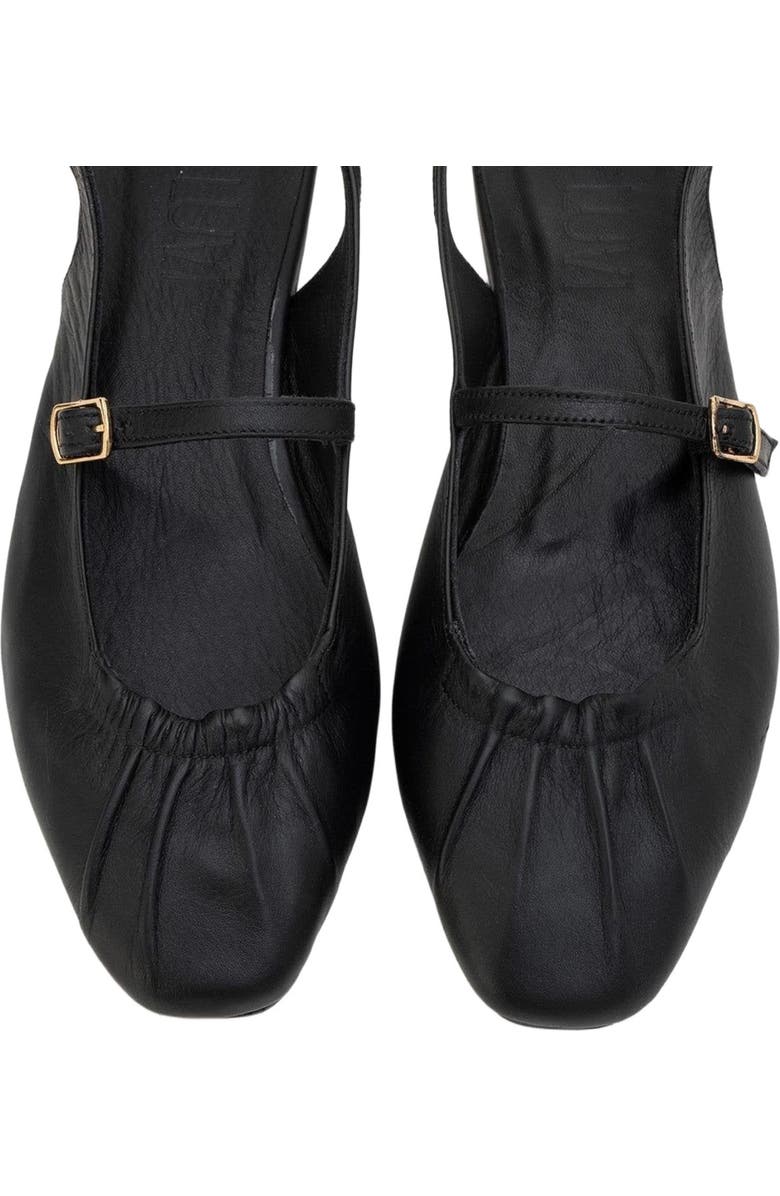 Forever & Always Shoes Britney Leather Closed-Toe Sandal, Alternate, color, Black Leather
