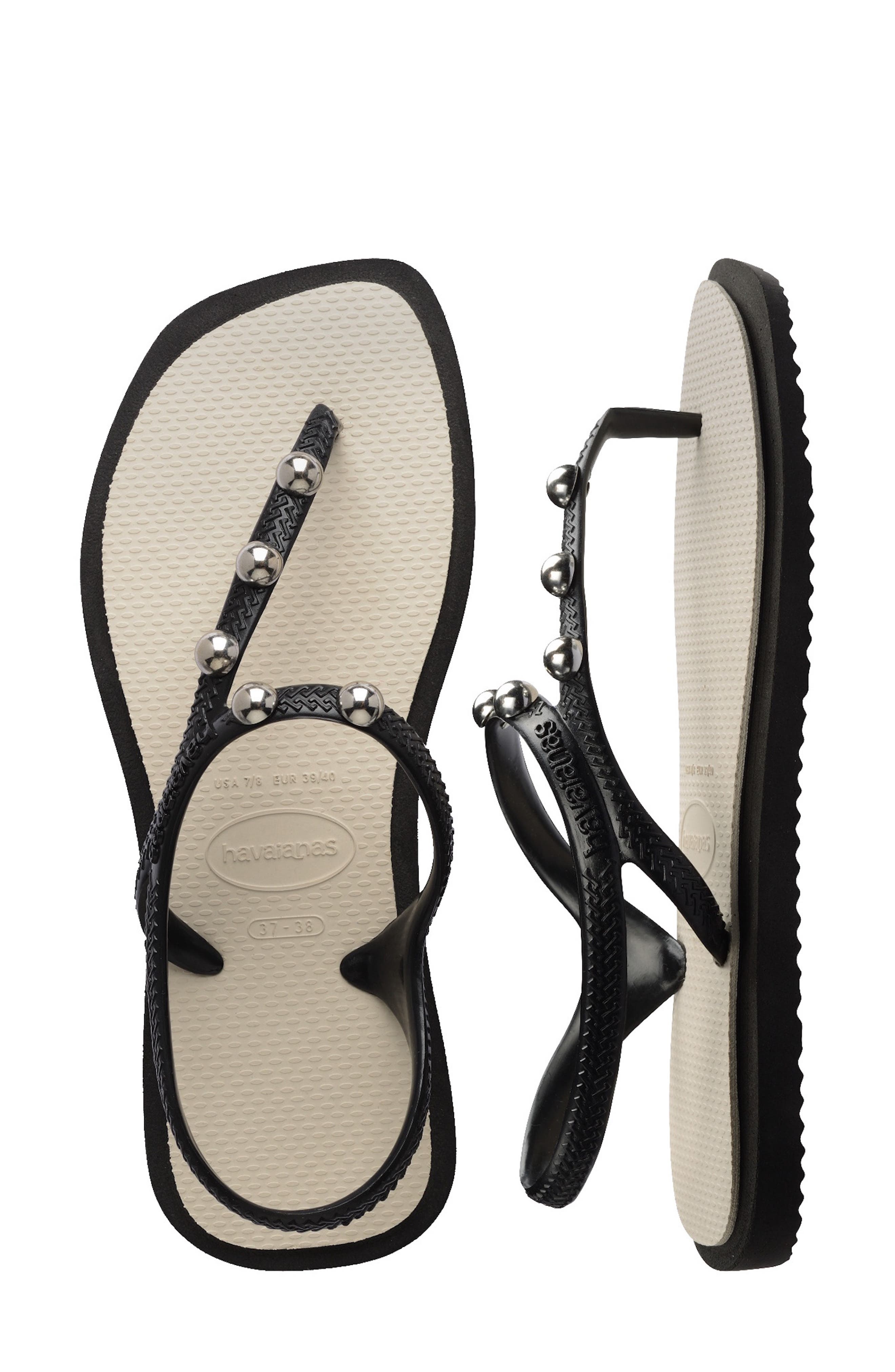 Havaianas Flash Fusion Sandal, Alternate, color, Black / Beige Straw