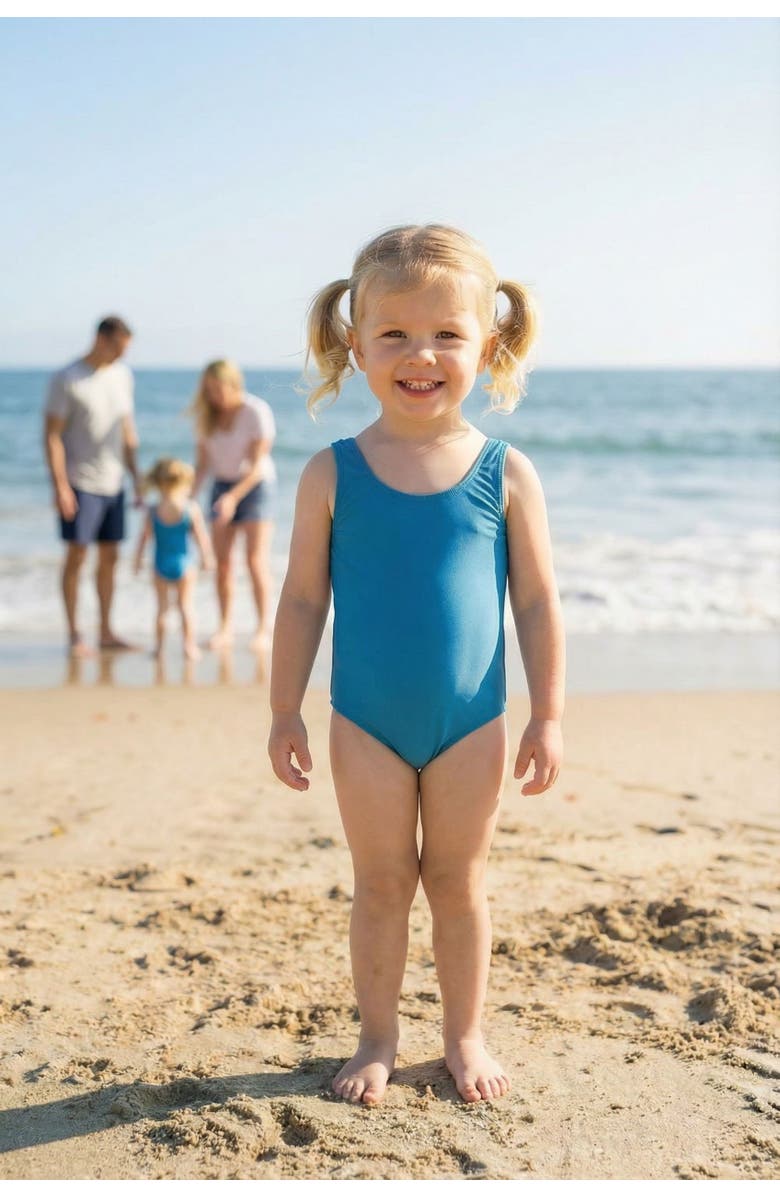 CITY THREADS Girls UPF 50+ Nylon/Spandex Blend One-Piece Swimsuit, Alternate, color, Black