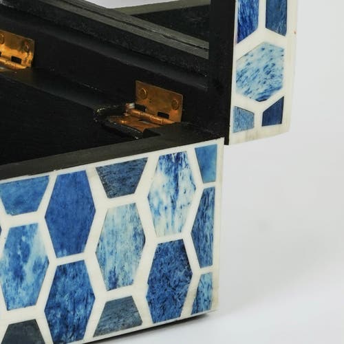 Mela Artisans Gramercy Inlay Box In Blue