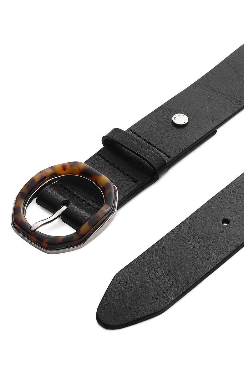 rag & bone Audrey Leather Belt, Alternate, color, Black
