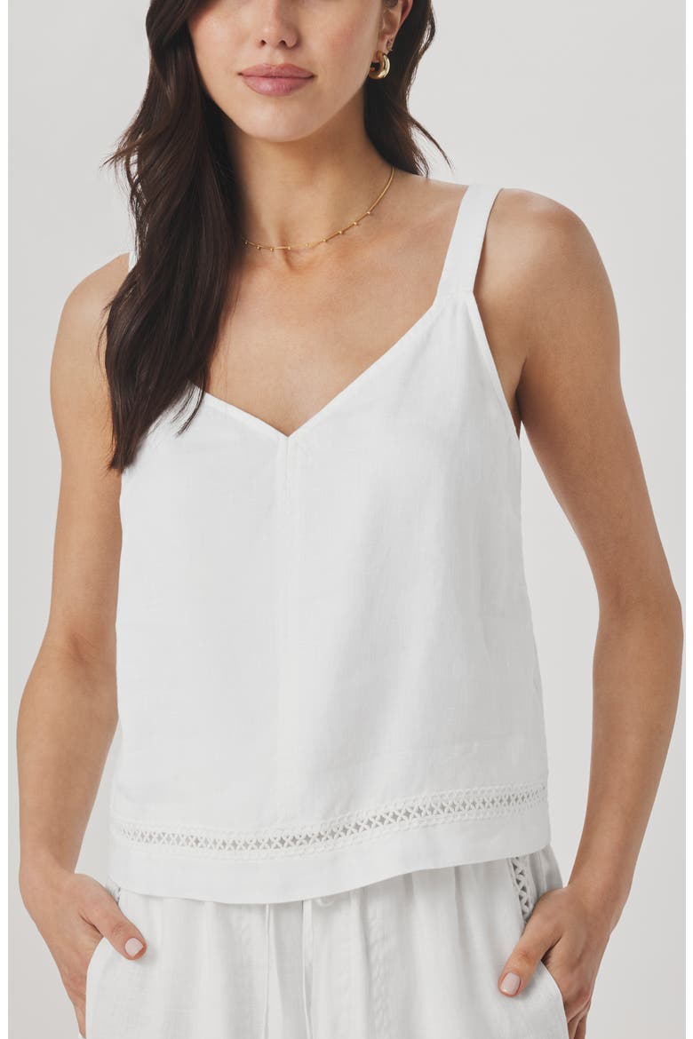 Stella Linen Tank, Main, color, WHITE