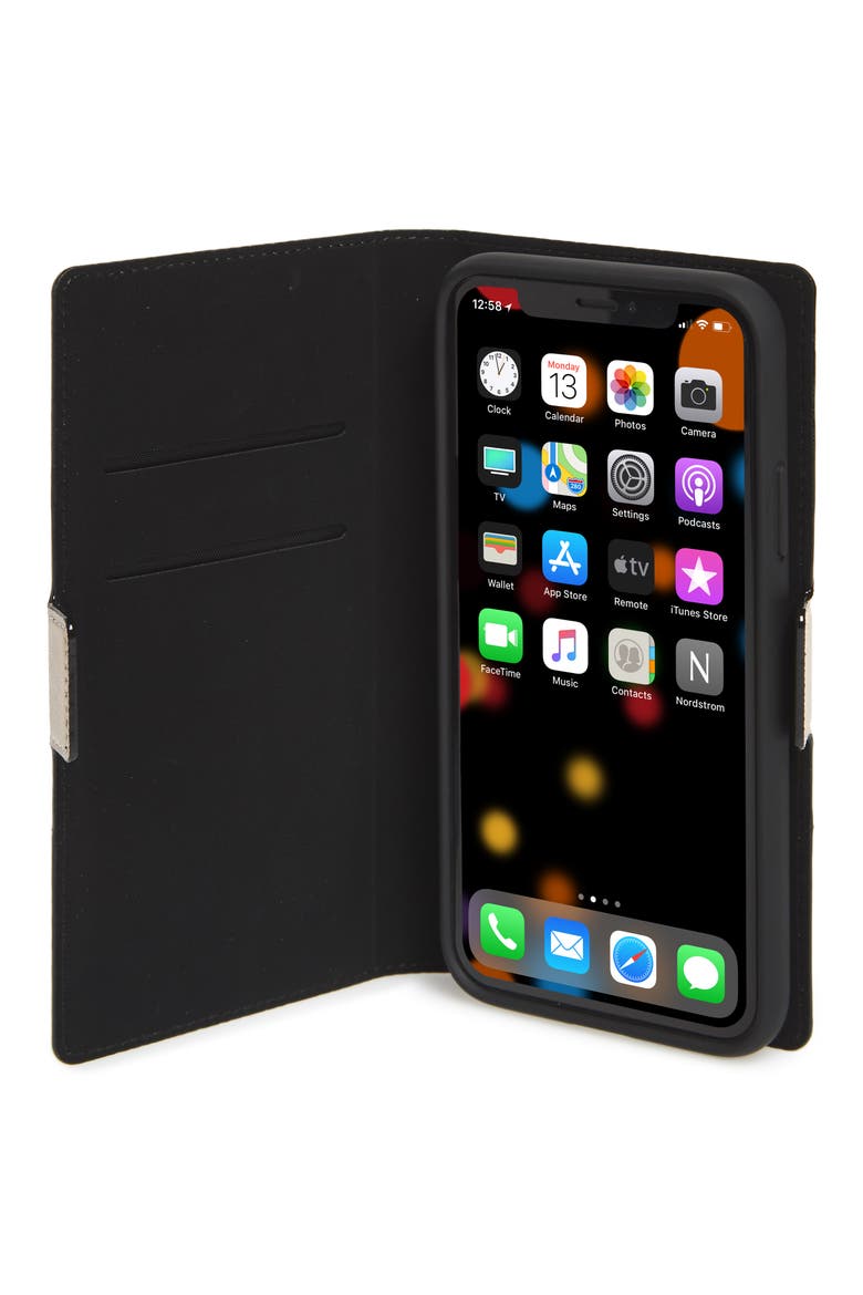 iPhone X/XS/XS Max & XR magnetic wrap folio case, Alternate, color, BLACK/ TUSK
