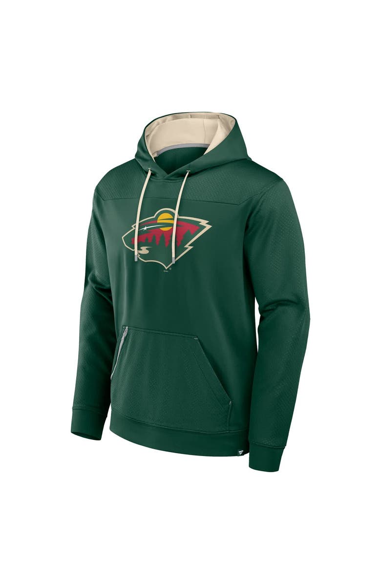 FANATICS Men's Fanatics  Green Minnesota Wild Defender Pullover Hoodie, Alternate, color, 