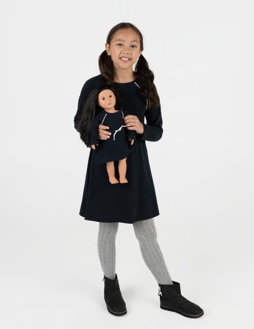 Leveret Girls Bow Tie Dress With Matching Doll Dress In Black