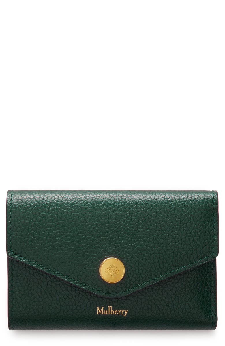 Mulberry Zipped Leather Card Case, Main, color, Mulberry Green