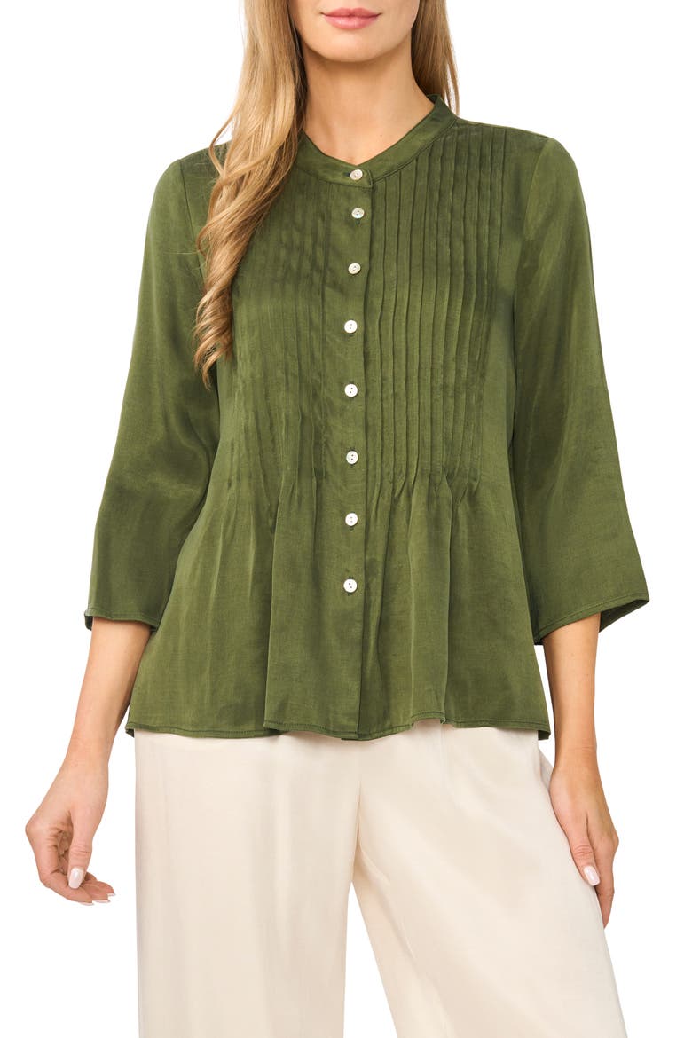 Pintuck Top, Main, color, MIDNIGHT SAGE