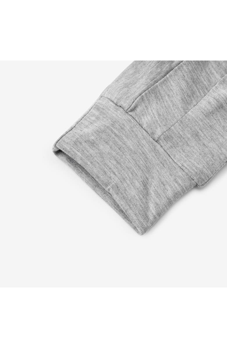 Milkbarn Luxe Solid Zipper Pajama, Alternate, color, Grey Melange