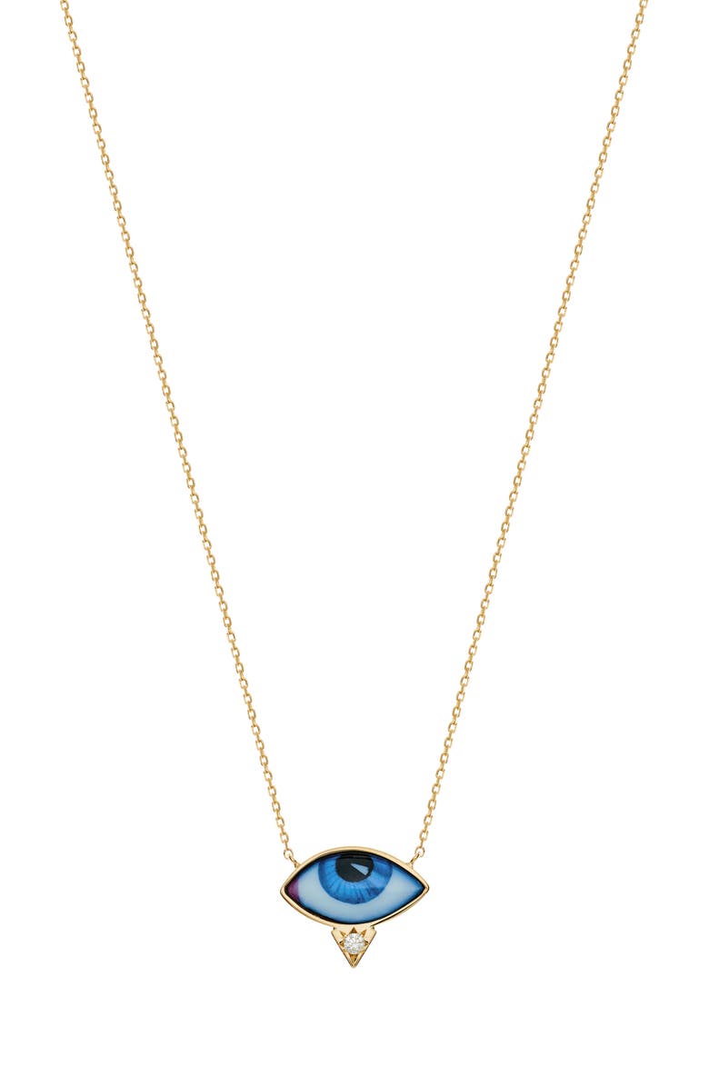 LITO Petit Bleu Diamond Eye Pendant Necklace, Main, color, Blue