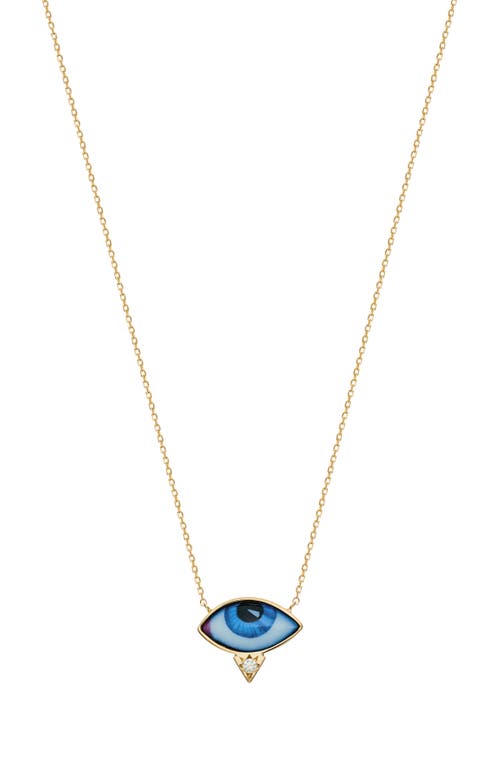 Lito Petit Bleu Diamond Eye Pendant Necklace In Blue