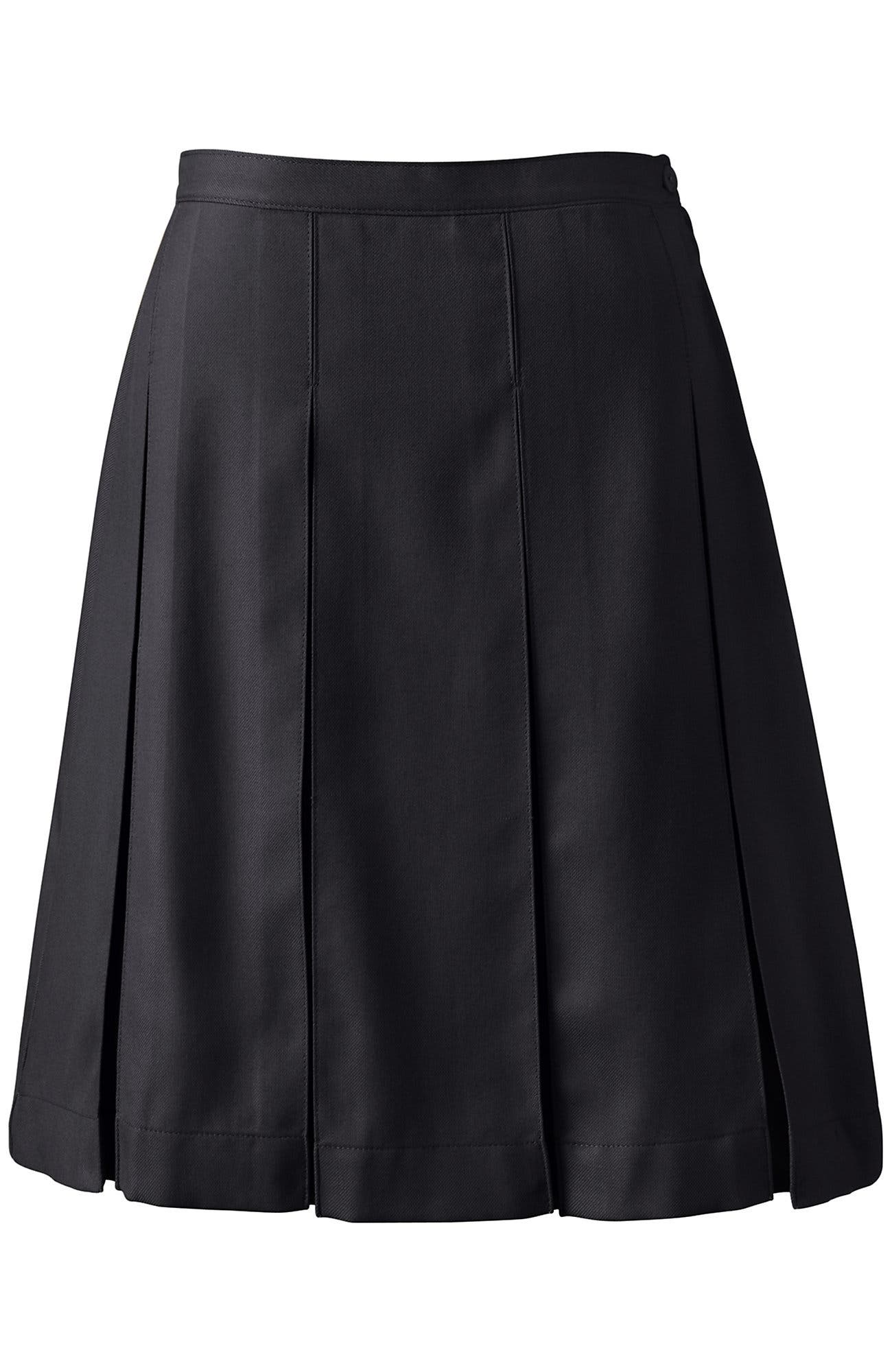 Plus Size Solid Top of Knee Box Pleat Skirt - image 2