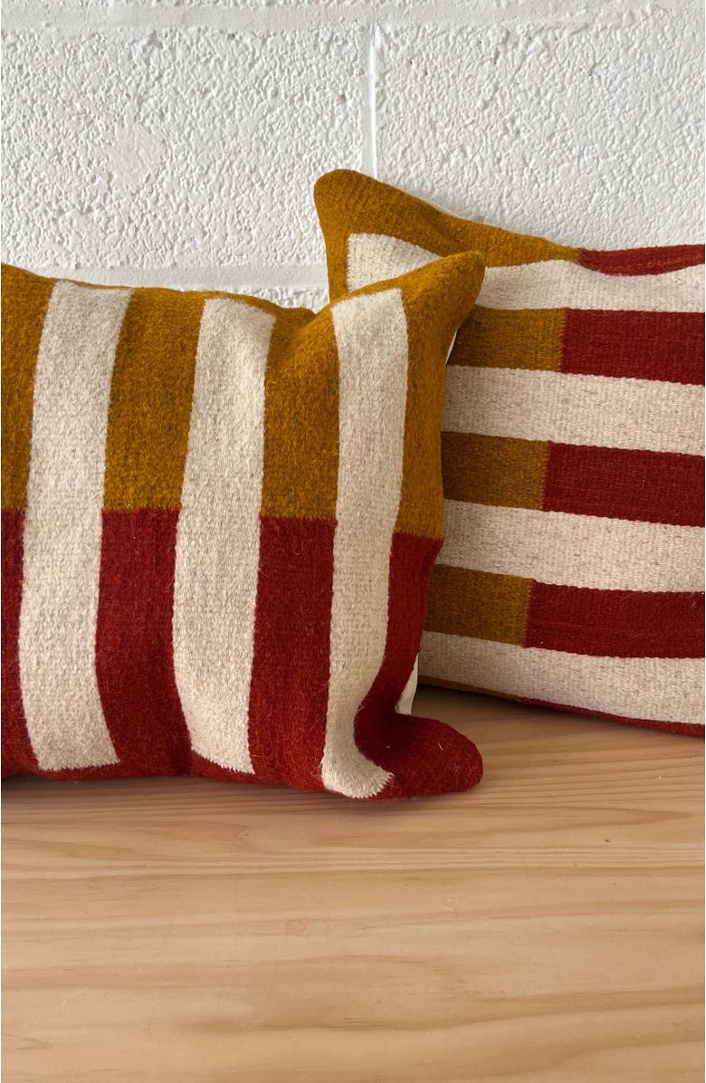 Loom Imports Wool Tri Colored Pillow Nº1 - Cover Only, Alternate, color, 
