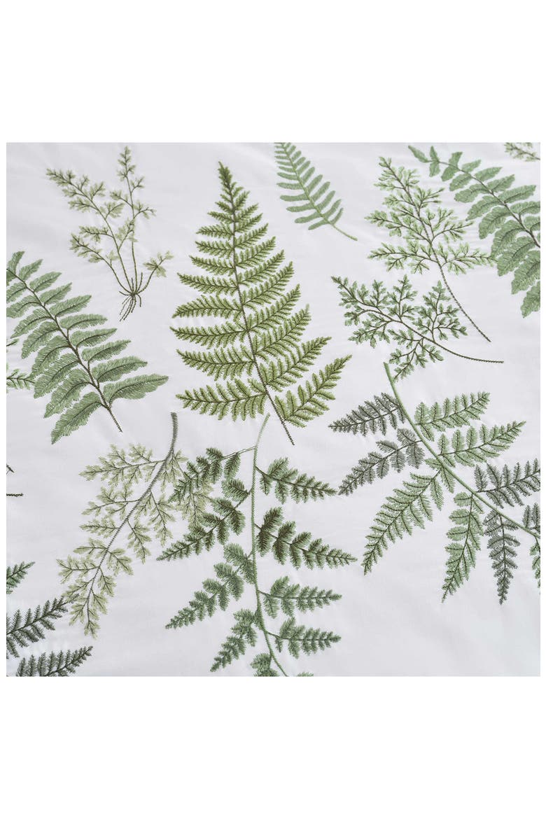 Fern Garden Cotton Percale Duvet Set, Alternate, color, SPARKLING WHITE/ GREEN